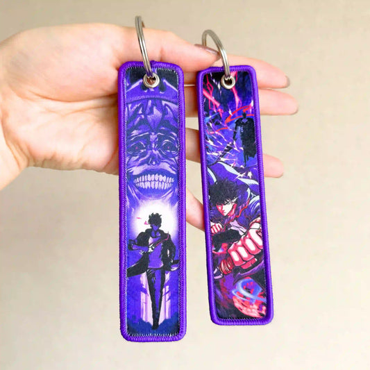 Solo Leveling Keychain (Embroidered Double-Sided Anime Key Tag)
