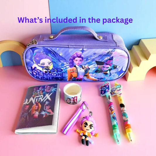kpop demon hunters rumi merch kids stationery gift set with pencil case notebook pens and accessories