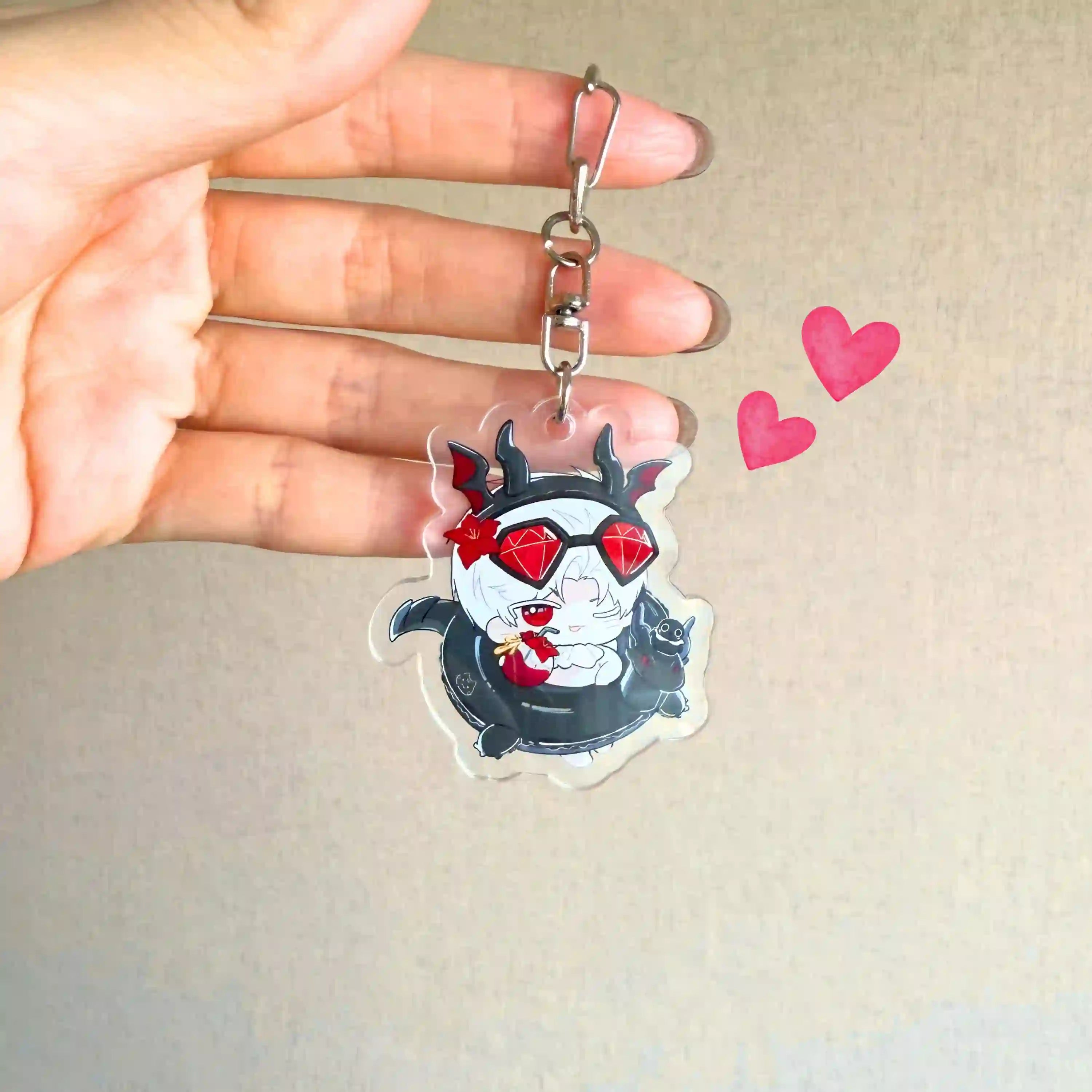 Love and Deepspace Keychain (Chibi Acrylic – Sylus, Caleb, Xavier, Zayne, Rafayel)