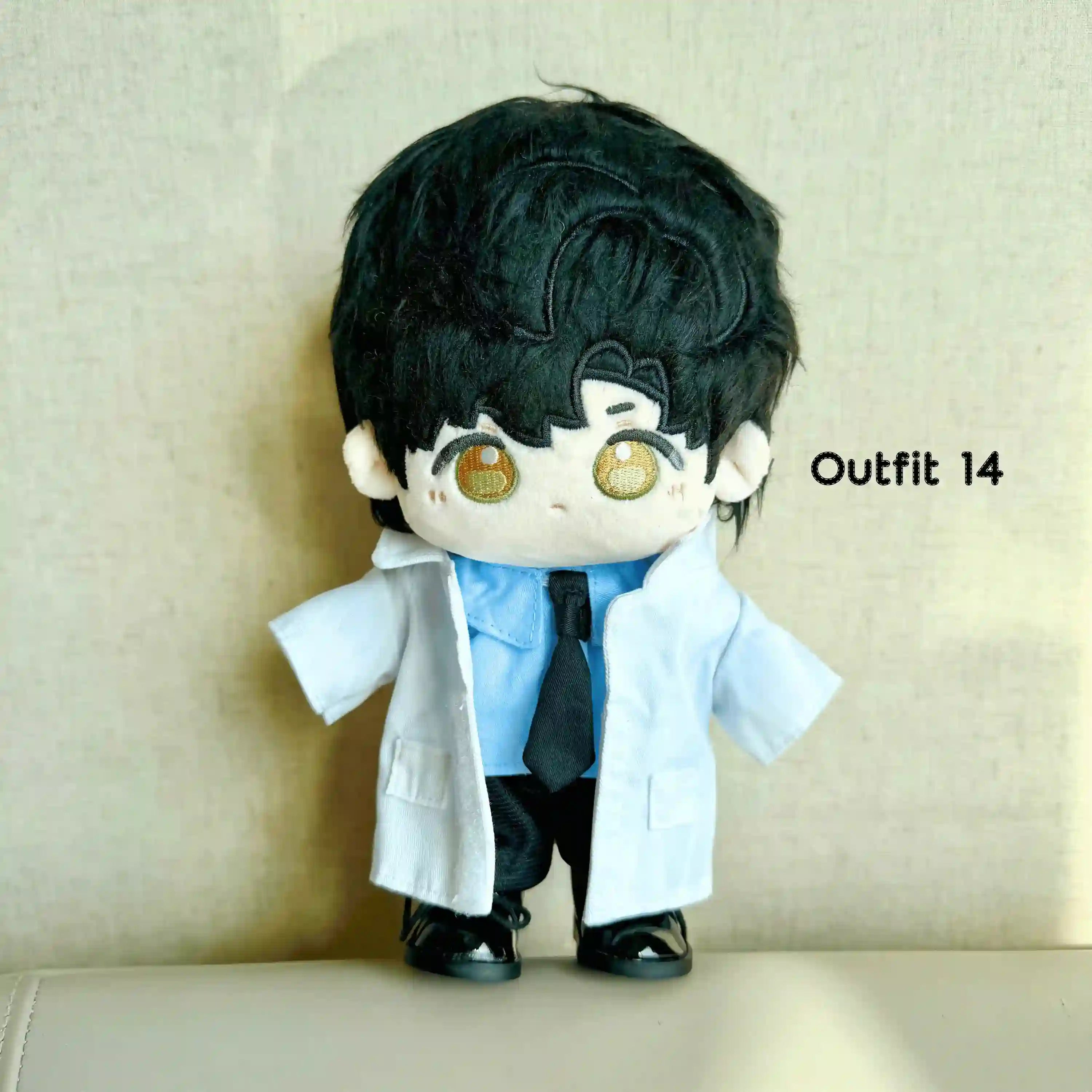 Zayne love and deepspace 20cm plush doll standing pose in doctor costume