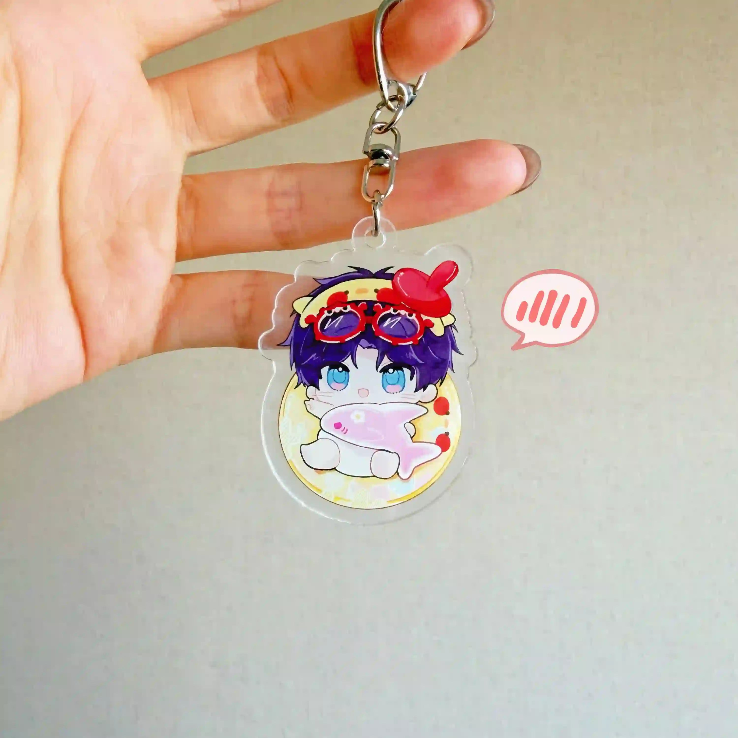 Love and Deepspace Keychain (Chibi Acrylic – Sylus, Caleb, Xavier, Zayne, Rafayel)