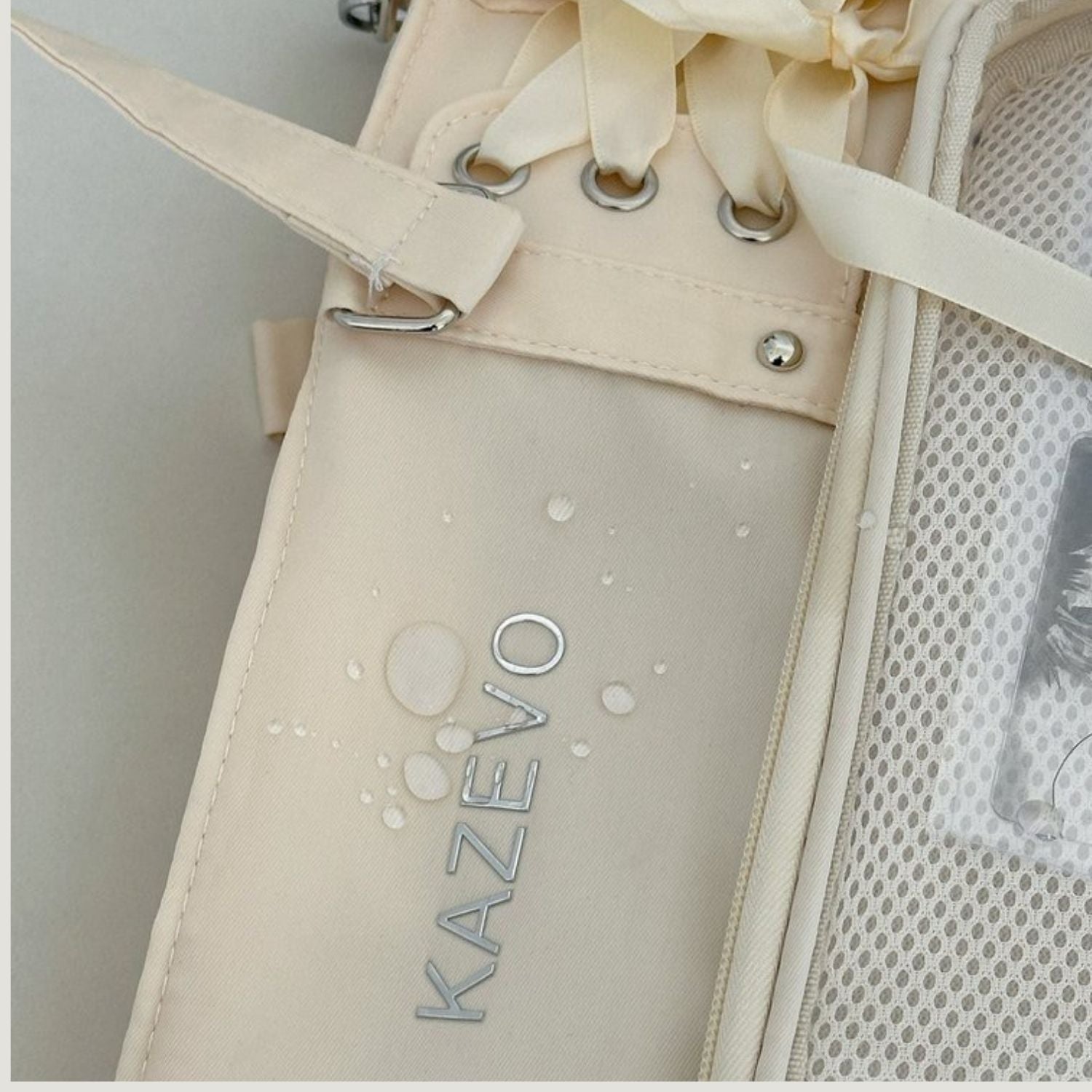 large lace ita bag image showing water resistance material