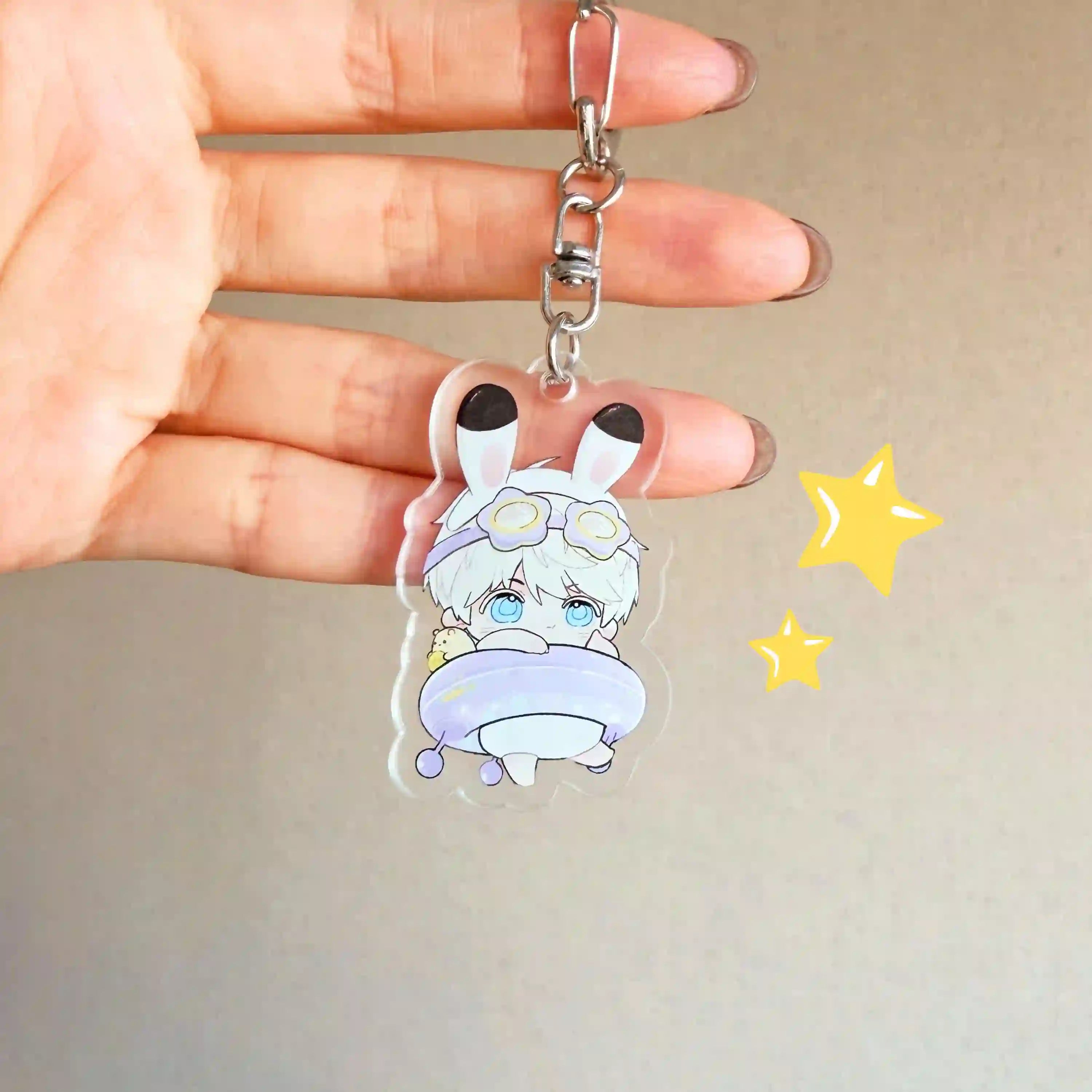 Love and Deepspace Keychain (Chibi Acrylic – Sylus, Caleb, Xavier, Zayne, Rafayel)