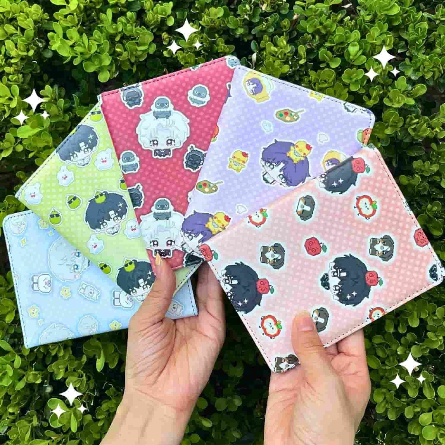 love and deepspace merch passport holder pu leather travel wallet sylus caleb rafayel zayne xavier