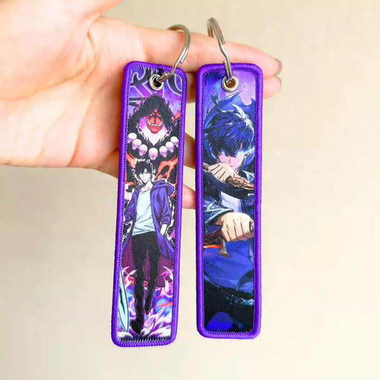 Solo Leveling Keychain (Embroidered Double-Sided Anime Key Tag)
