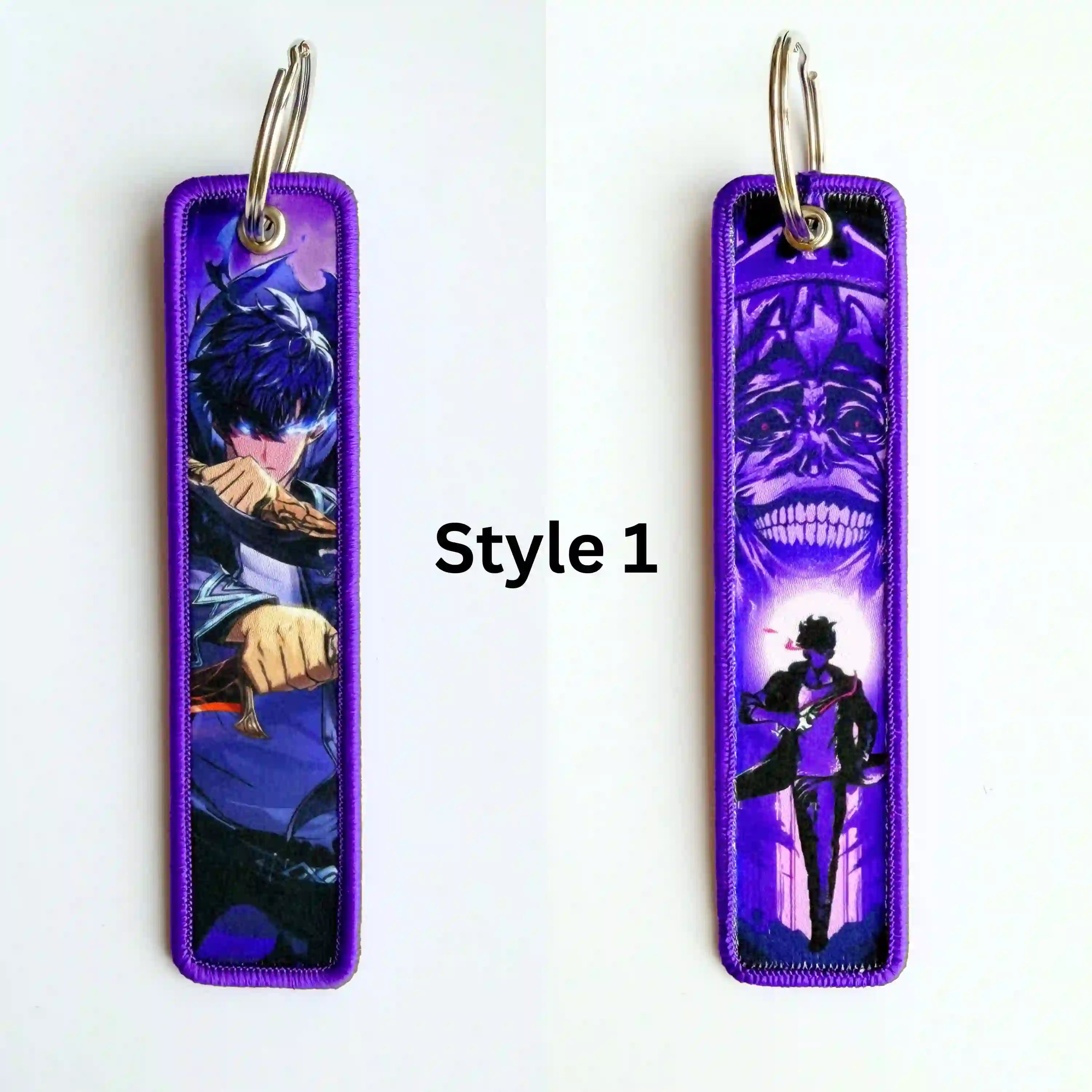 Solo Leveling Keychain (Embroidered Double-Sided Anime Key Tag)