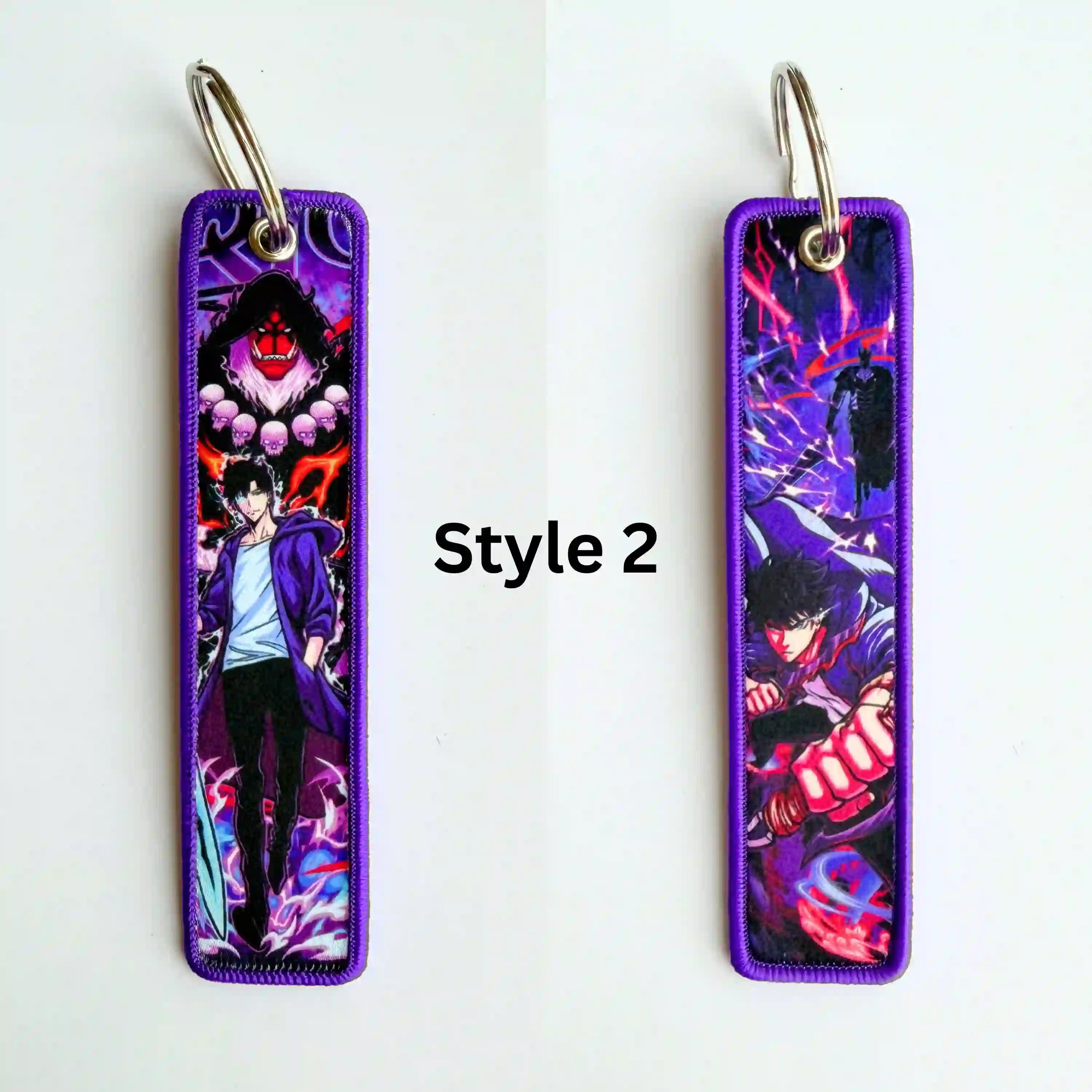 Solo Leveling Keychain (Embroidered Double-Sided Anime Key Tag)
