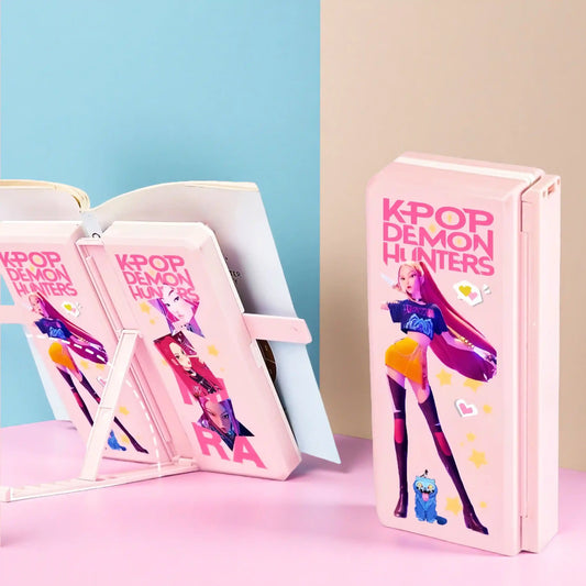 Mira Kpop Demon Hunters multi-functional pencil case that's transferrable into a book stand