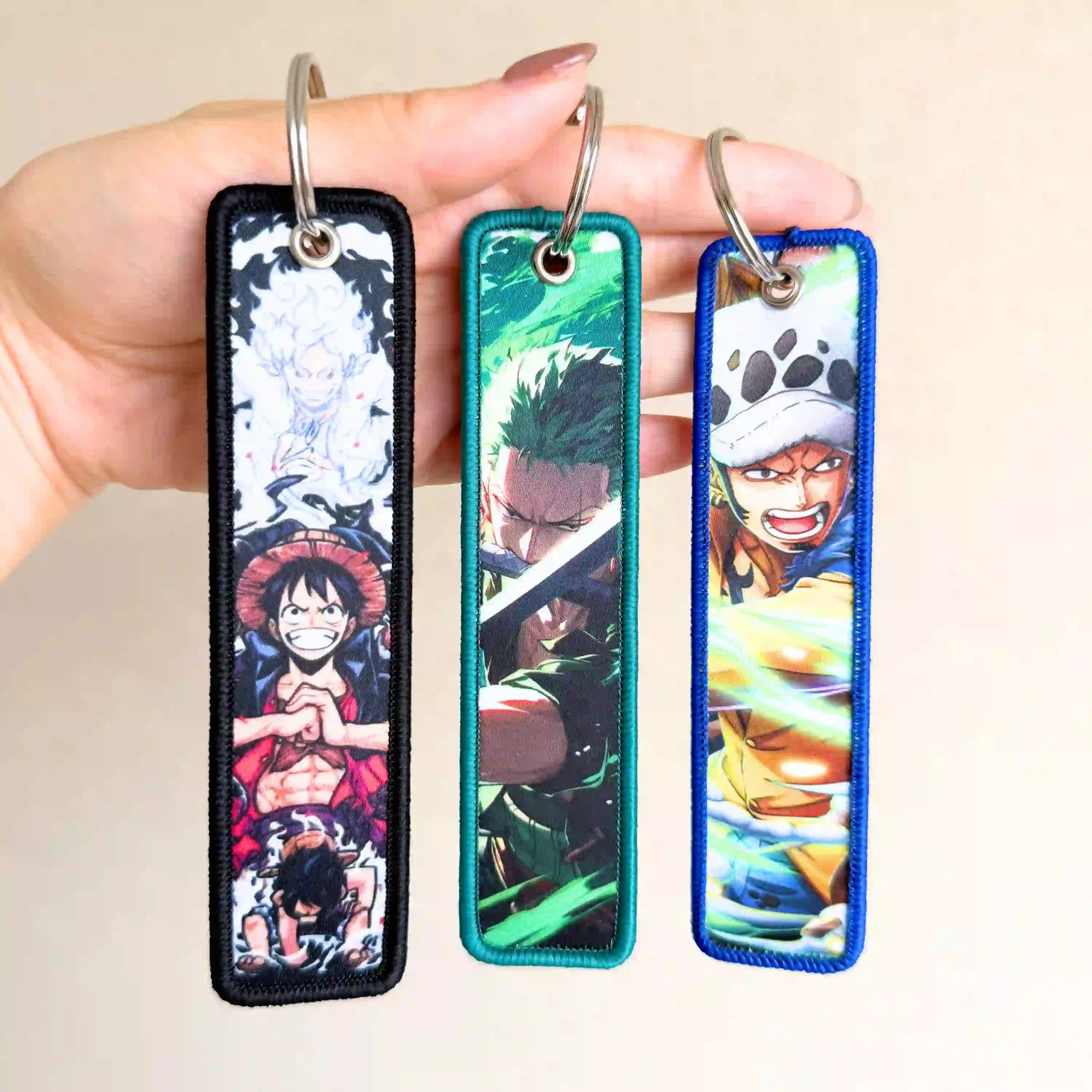 One Piece Keychain (Embroidered Double-Sided Anime Key Tag)