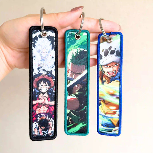 One Piece Keychain (Embroidered Double-Sided Anime Key Tag)
