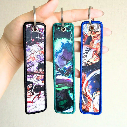 One Piece Keychain (Embroidered Double-Sided Anime Key Tag)