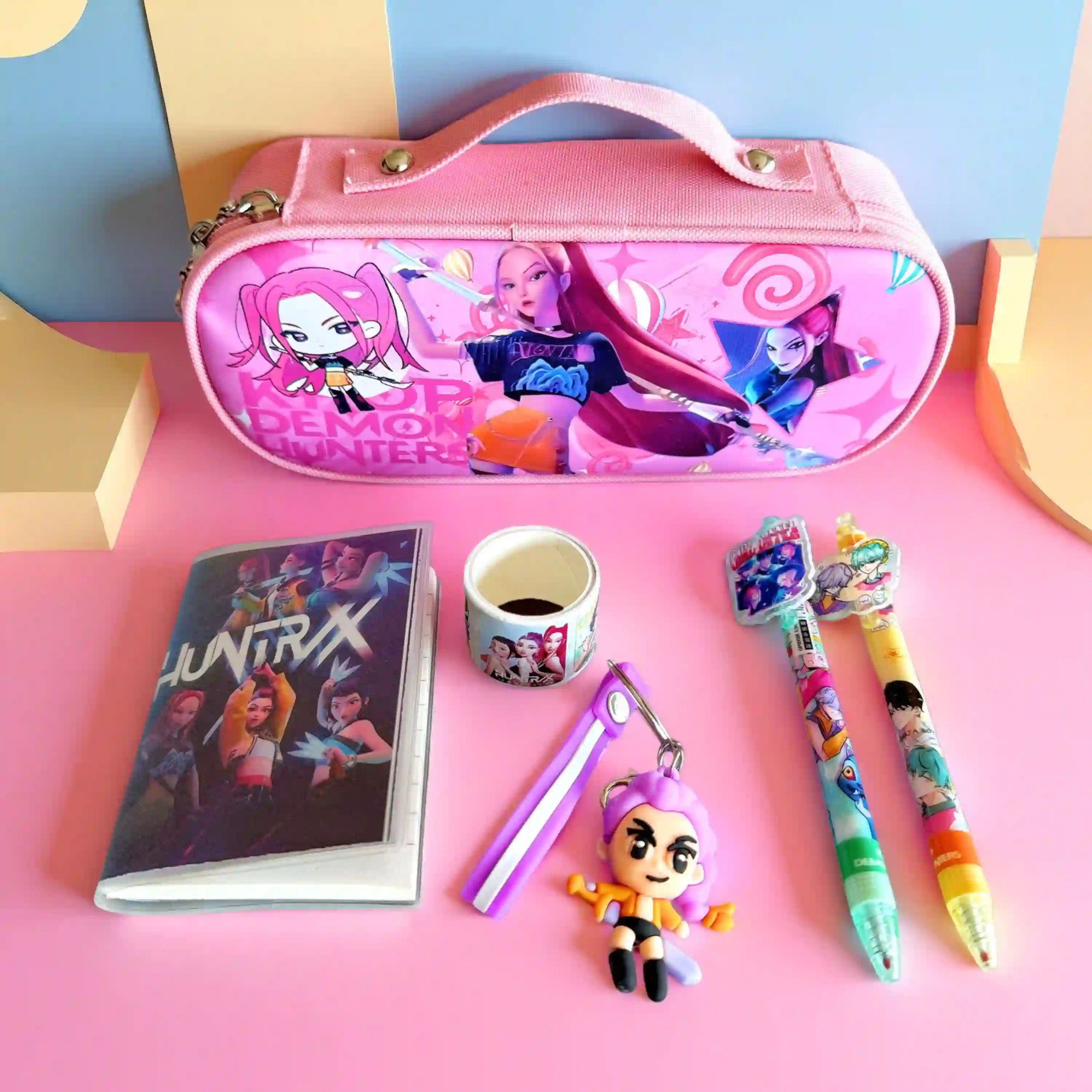 kpop demon hunters mira merch kids stationery gift set with pencil case notebook pens and accessories