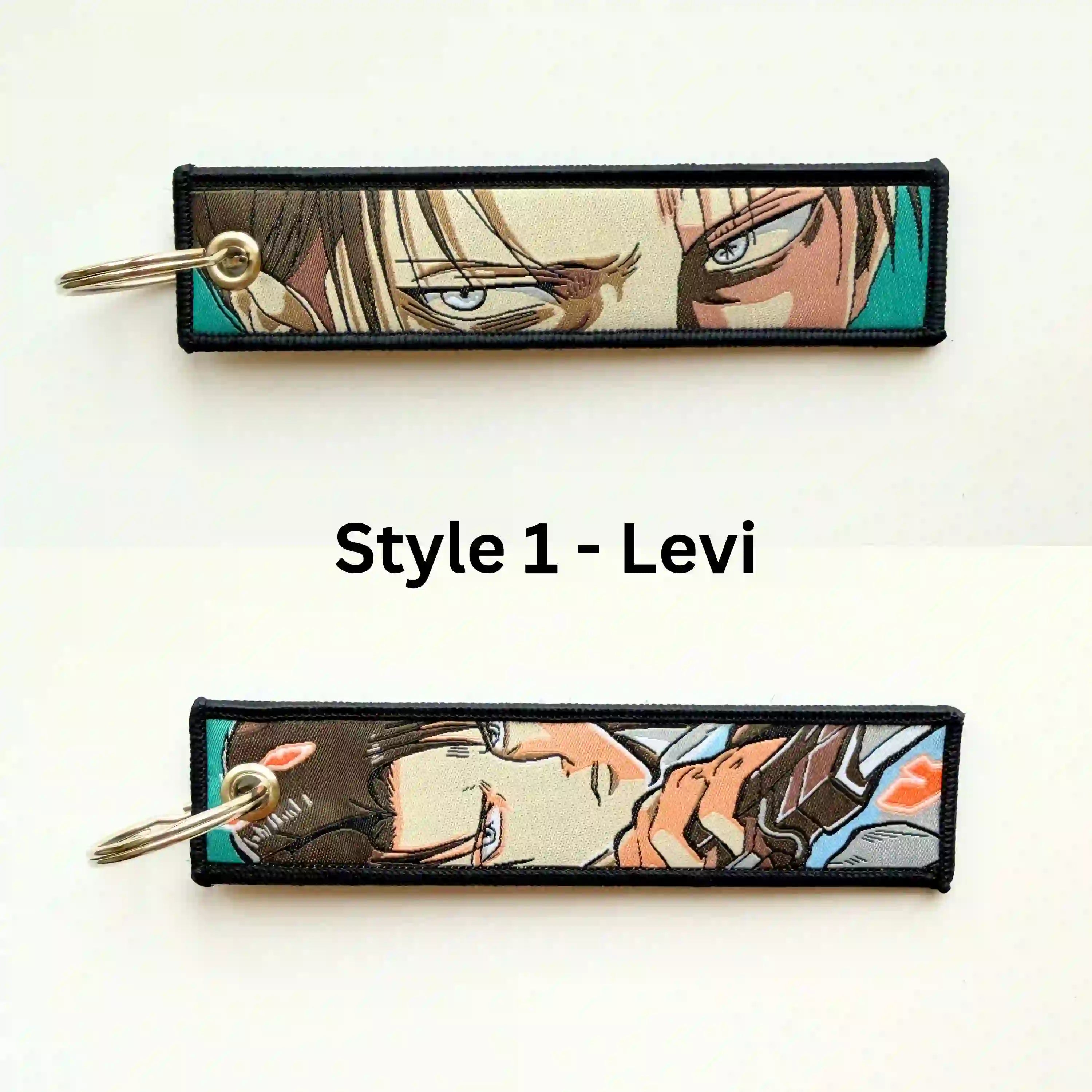 Attack on Titan Keychain (AOT Embroidered Double-Sided Anime Key Tag)