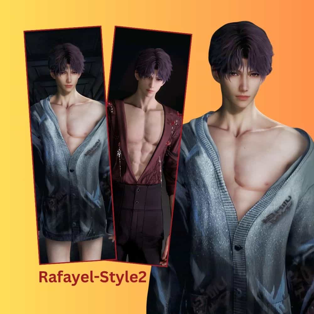 rafayel love and deepspace merch body pillow cover style 2 showing double-sided character artwork