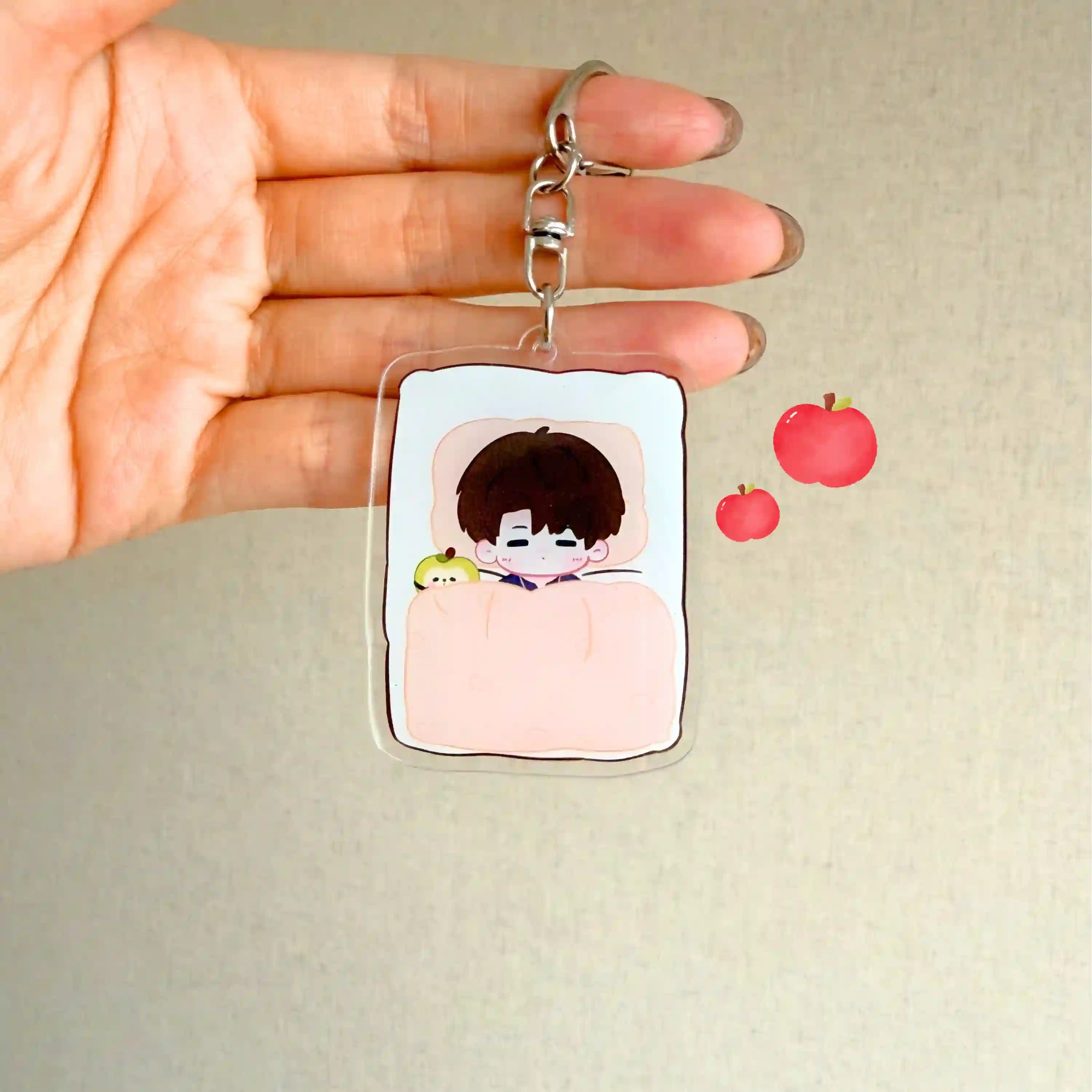 Love and Deepspace Keychain (Sleeping Chibi Acrylic – Sylus, Caleb, Xavier, Zayne, Rafayel)