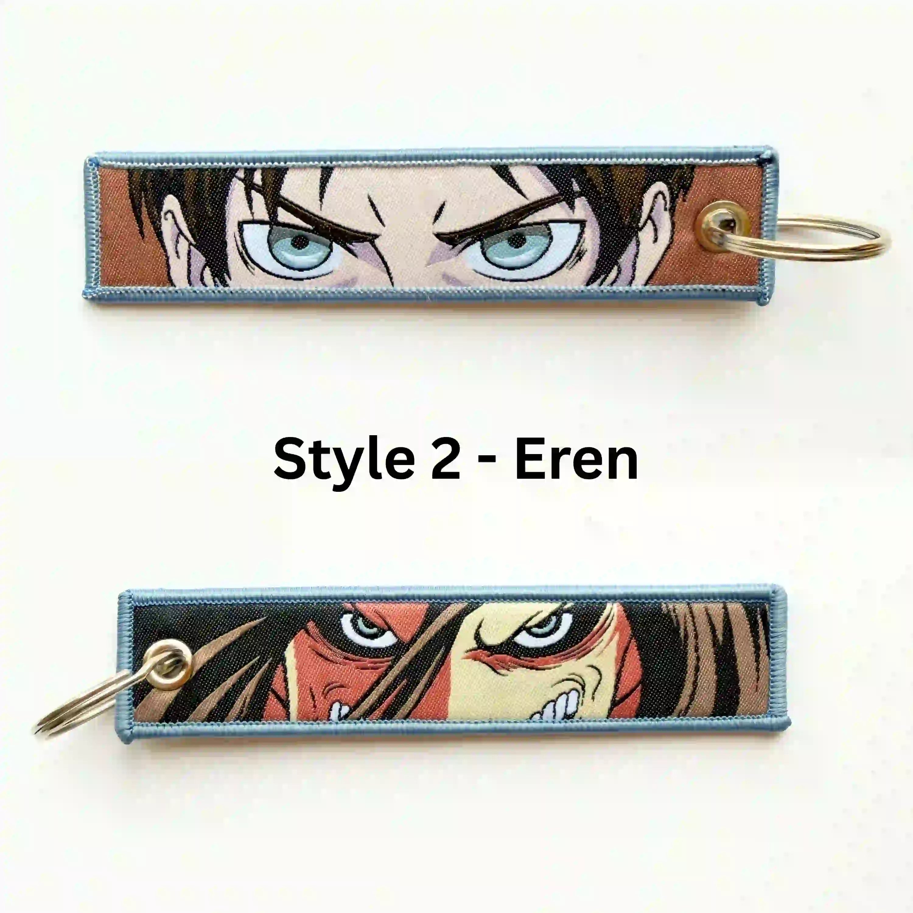 Attack on Titan Keychain (AOT Embroidered Double-Sided Anime Key Tag)