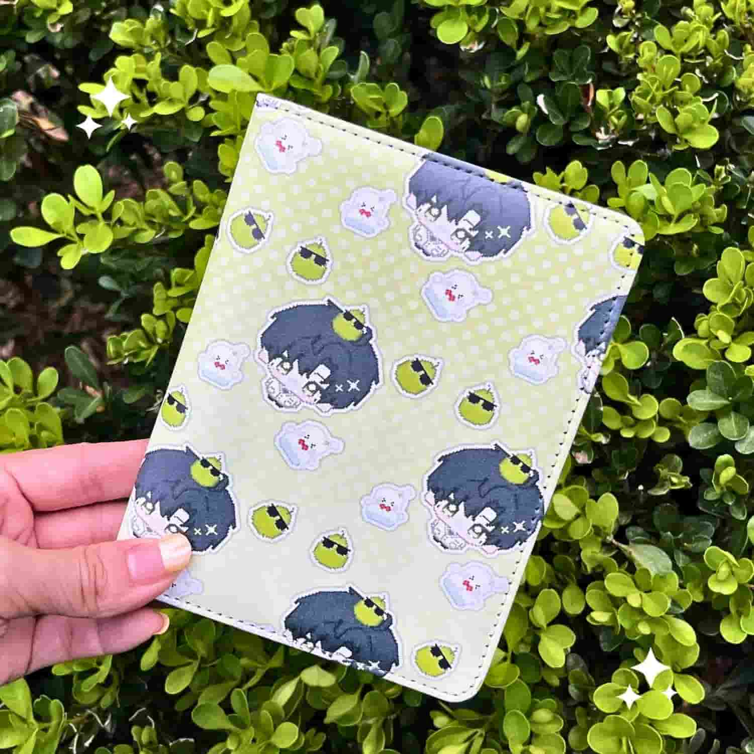 zayne love and deepspace merch passport holder pu leather travel wallet