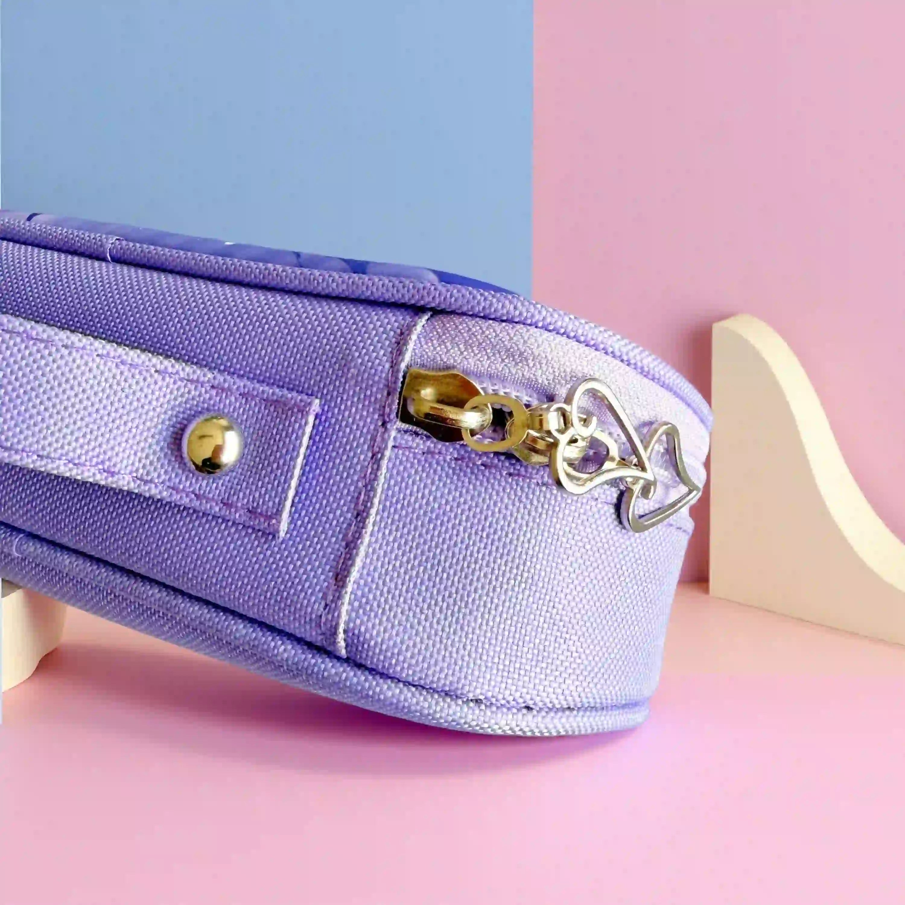 kpop demon hunters pencil case featuring rumi mira and zoey character artwork