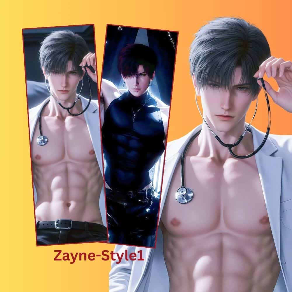 zayne love and deepspace merch body pillow cover showing double-sided dakimakura artwork