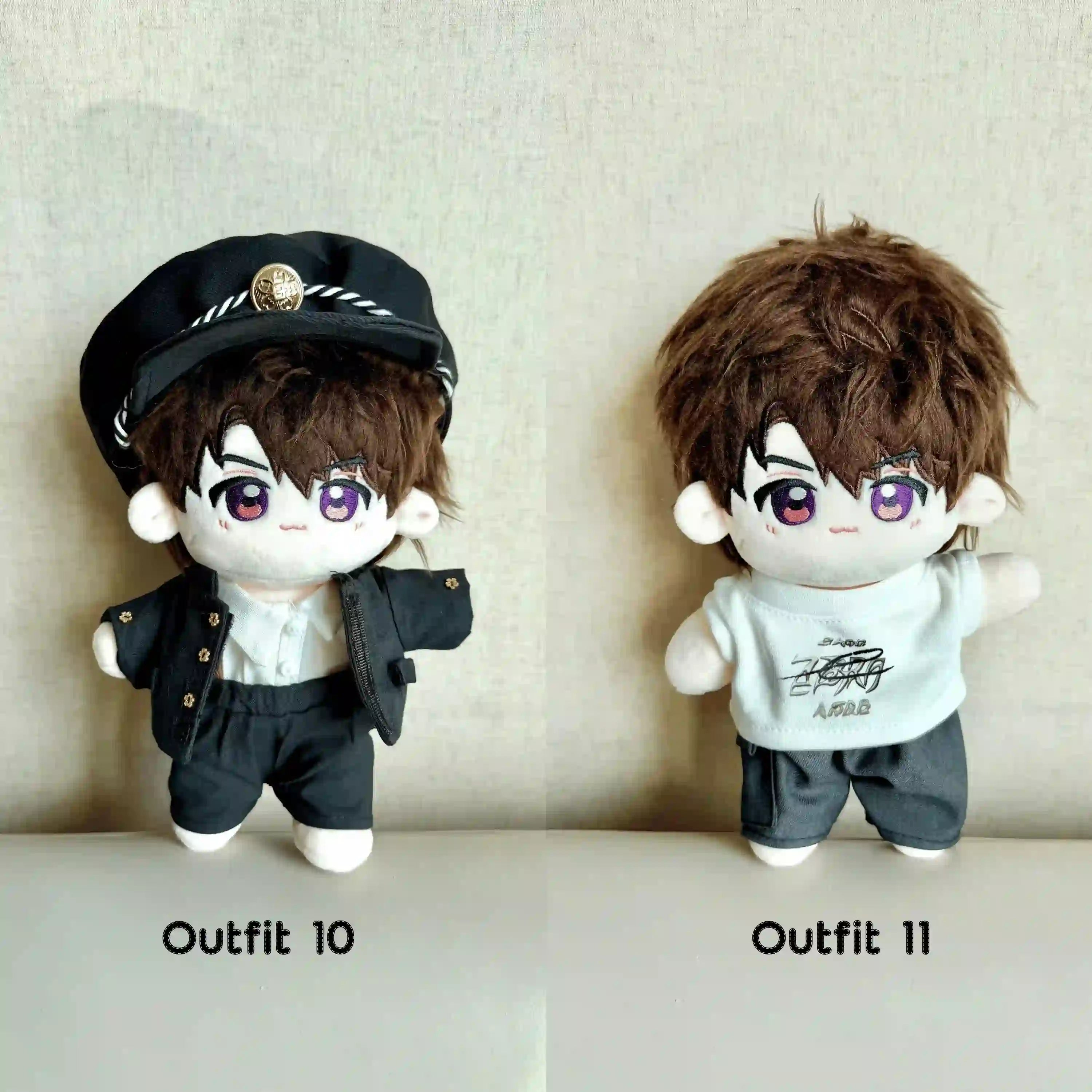 caleb love and deepspace 20cm doll handcrafted plush in colonel pilot uniform and white top outfit