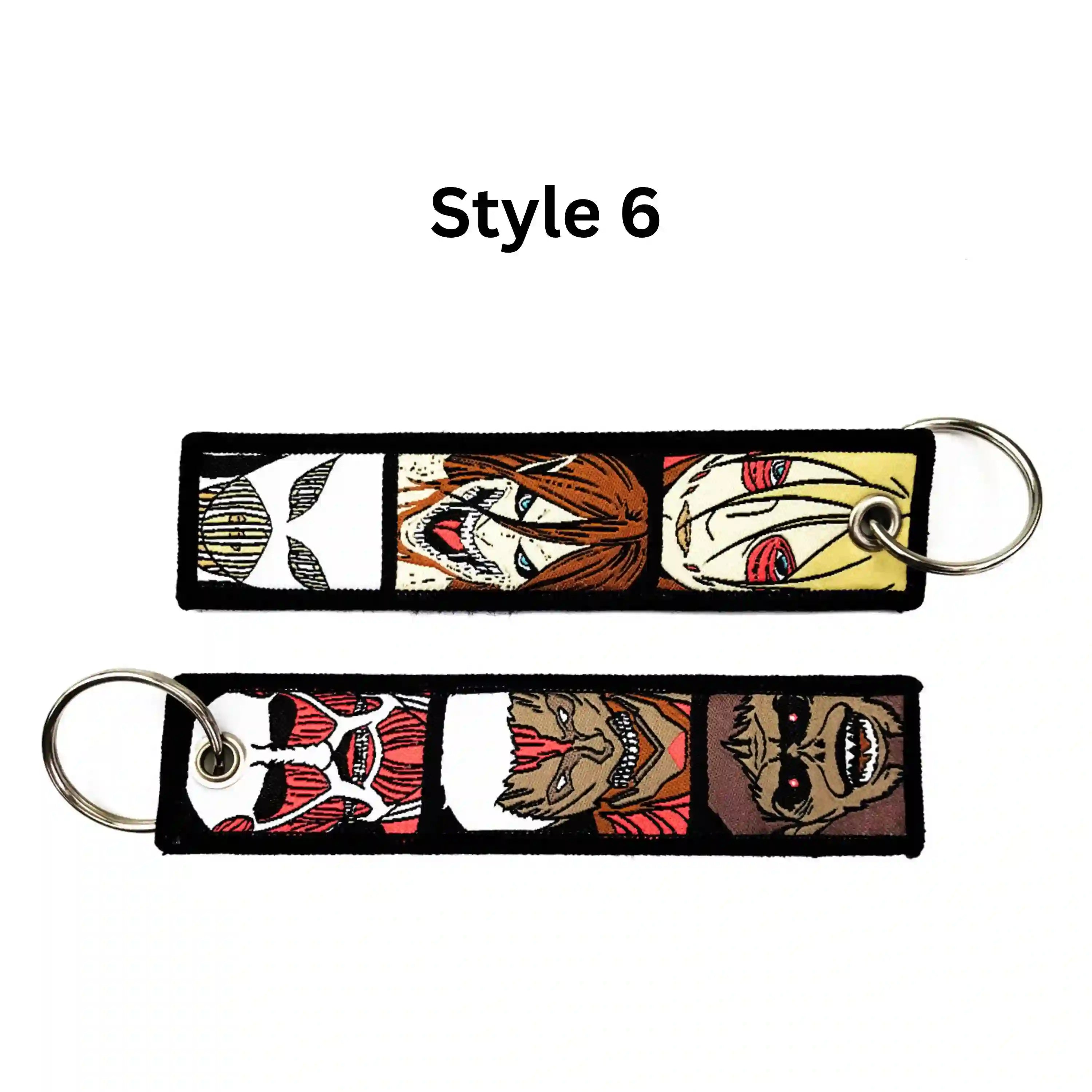 Attack on Titan Keychain (AOT Embroidered Double-Sided Anime Key Tag)