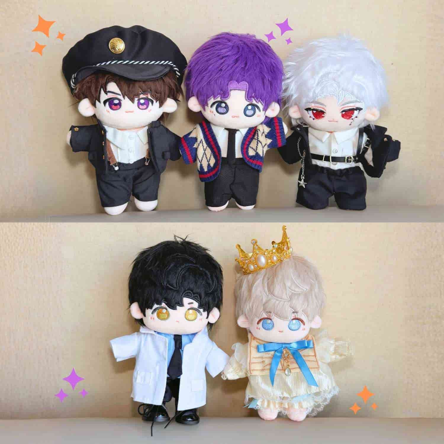 love and deepspace merch 20cm plush doll cute pose with doll clothes sylus caleb rafayel zayne xavier